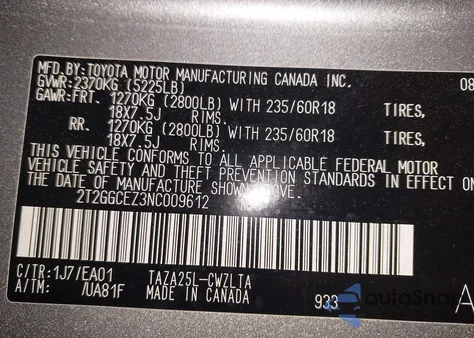 2022 Lexus Nx 350 Premium z USA, uszkodzony, nr VIN 2T2GGCEZ3NC009612